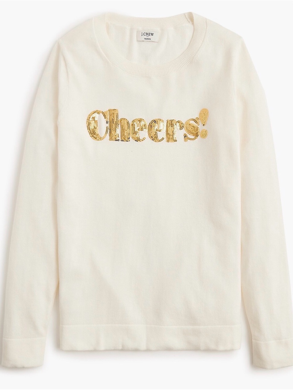 J.Crew Cheers Sequin Sweater
Largelvory Gold Holiday Christmas New
Partial Tag